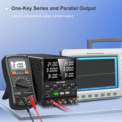NICE POWER SPS605-2KD  DC Regulated Switching Power Supply 60V 10A 120V 5A 600W Adjustable Dual Channel Lab Digital Power Supply
