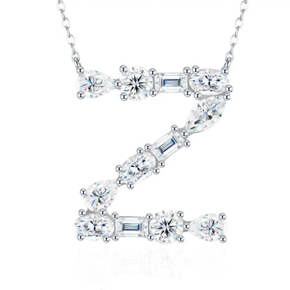 Pass Diamond Tester Letter C Multi Cut VVS Moissanite Necklace 925 Silver Platinum Plated Elegant Fine Jewelry Necklace