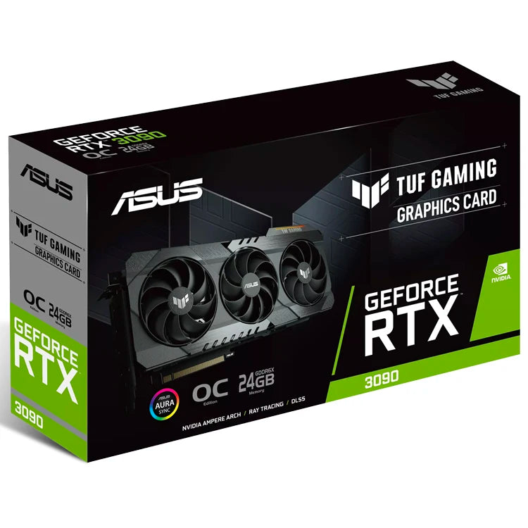 Used ASU'S TUF Gaming GeForce RTX 3090 OC Edition Gaming Graphics Card With 24GB GDDR6X 384-bit Memory