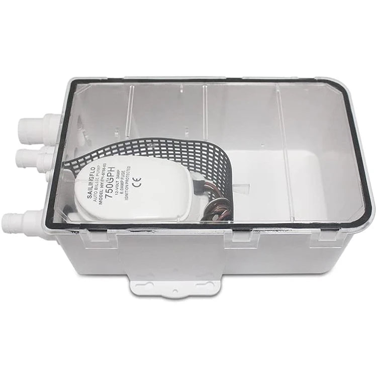 SAILINGFLO 12V/24V DC 750GPH Electric Shower Sump Pump System for Caravan Motorhome