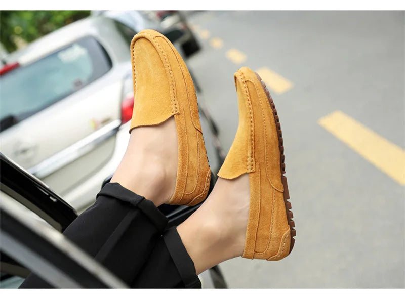 Suede Leather Man Loafers Luxury 2021 Casual Shoes For Men Boat Shoes Handmade Men Slipon Driving Shoes Male Moccasins Zapatos99