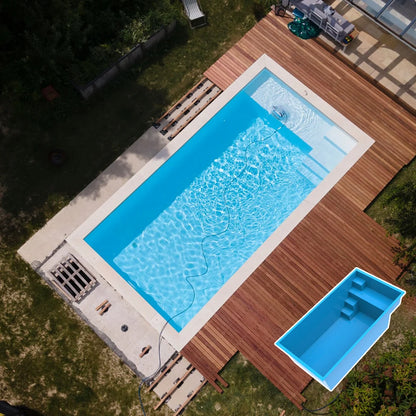 US Ships in 3 Days Small Size 14ft Outdoor Family Frp Fiberglass Rectangular Children's Pool Inground Plunge Spa Swimming Pool
