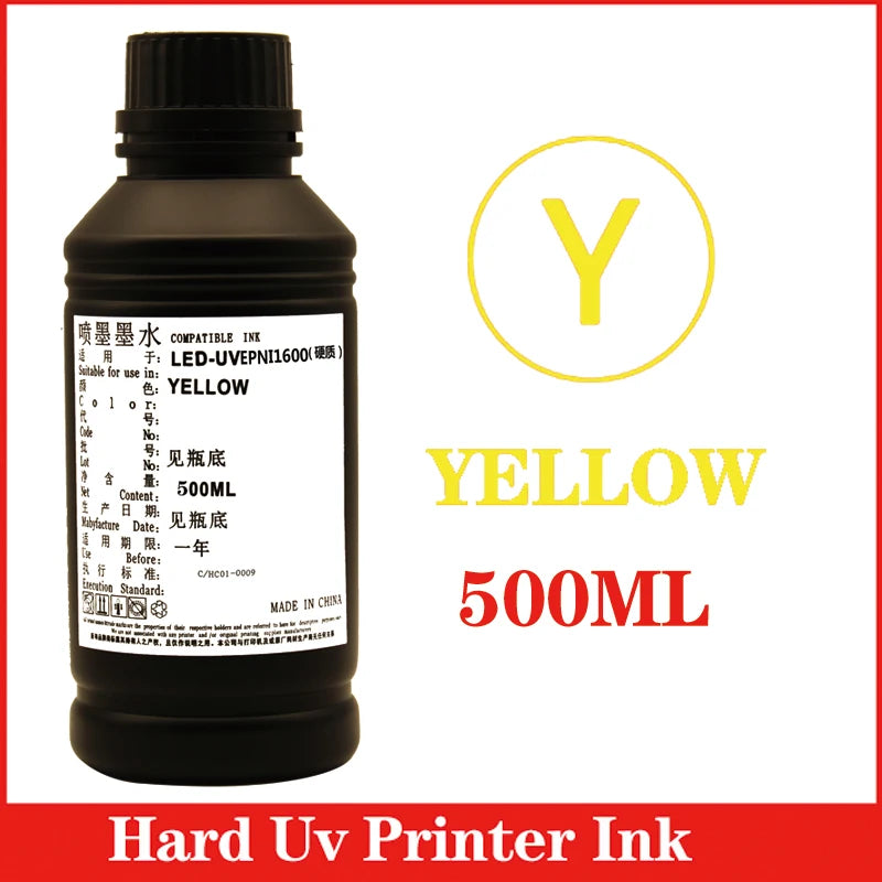Wholesale UV Ink for Eps I1600 U1 Printhead Uv Flatbed Printer Ink 500ml Bottles LED Uv Ink for Wall Printer Cmykw Eps I1600 Ink