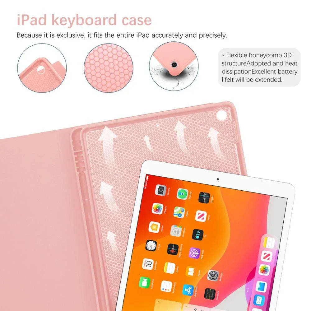 Spanish Keyboard Case For iPad Air Pro 11 13 2024,iPad 10.2 7/8/9th 10th 2022 Gen Air 3 4 5 10.9 Pro 12.9 Funda Cover For iPad
