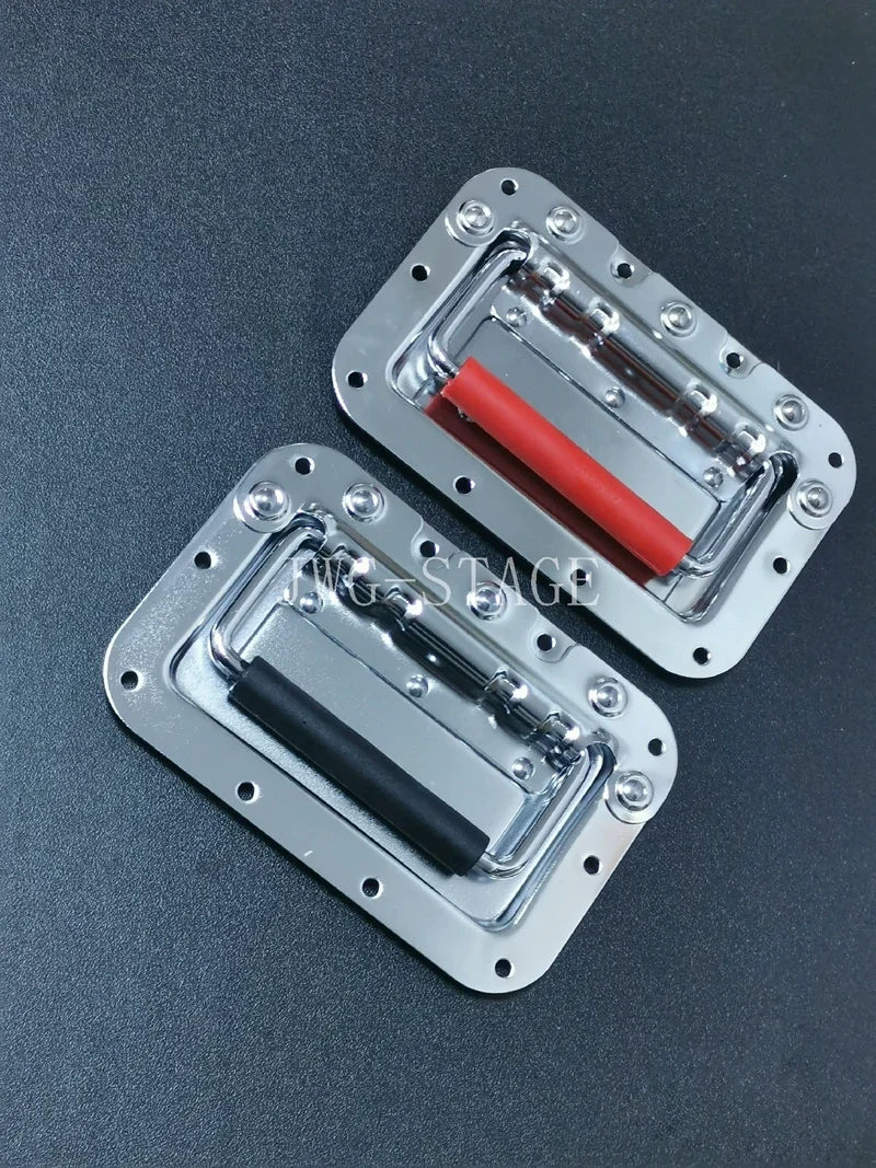 162x107mm Flight Case Metal Accessories Red Black Handle