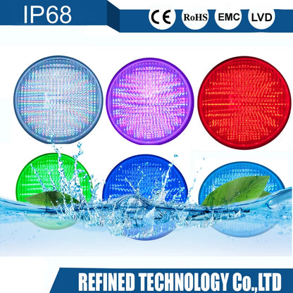 Refined IP68 Waterproof Thick Glass 18w 12v Par56 Led Underwater Swimming Pool Light for Outdoor Pool