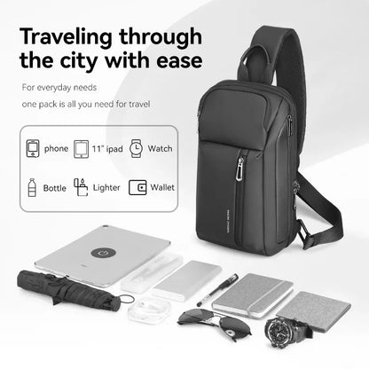 Mark Ryden Hot Multifunctional Chest Bag Men's Crossbody Bag Large Capacity Running Cycling Small Backpacks L_MR7808-B