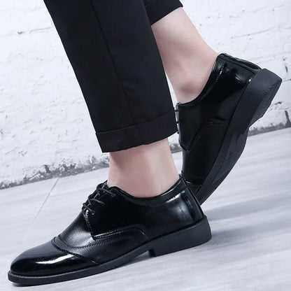 Leather Shoes for Men Business Attire Casual Shoes for British Youth, Leather Shoes for Men Groom's Leather Shoes for Men