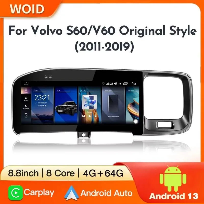 STWEI  for Volvo S60 V60 2011-2020 Android Auto Carplay Car Radio Multimedia Video Player 4G DSP 2din Autoradio Stereo Head Unit