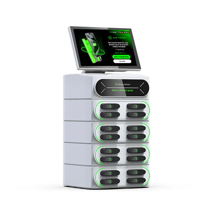 16-Slot Touch-Screen Integrated Portable Charging Station Stackable Cell Phone 4G Power Bank 6000mAh 60W Output for Rental