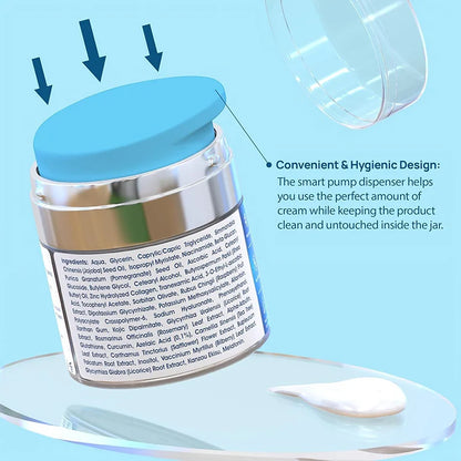 1.85 Fl oz 55 ml Moisturizing Skin Lightening Cream Dark Spot Corrector Collagen Niacinamide Acid for Hyperpigmentation Face