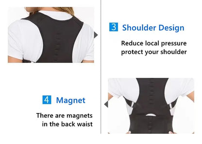 Bases Comfortable Adjustable Upper Back Brace Breathable Posture Corrector with Protective Function