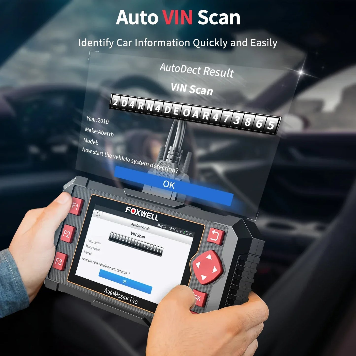 FOXWELL NT604 Elite OBD2 Auto Scanner ABS SRS Engine Transmission Code Reader OBD 2 Live Data Car Diagnostic Tool Free Update