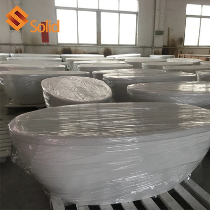 Hot Design White Tub  Artificial Stone Solid Surface Bath Tub Freestanding Soaking Bathroom Bathtub
