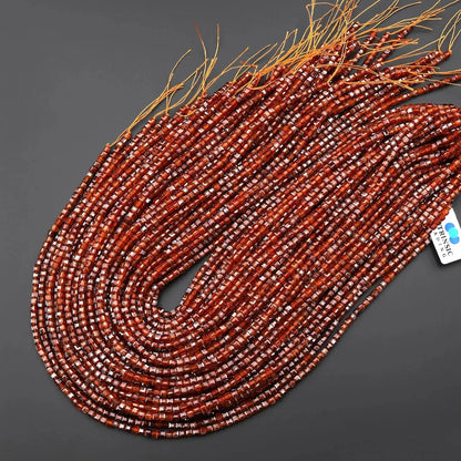 AAA Natural Orange Brown Hessonite Garnet Faceted 3mm Ball Beads 15.5" Strand Great Gems Unisex Casual Wedding Necklace