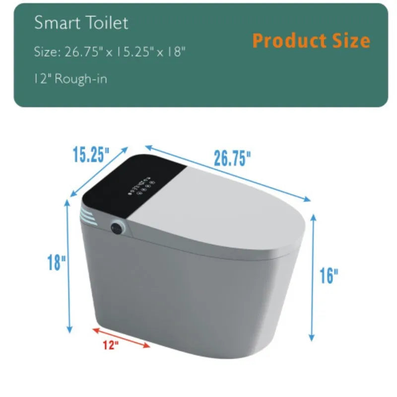 USA Free Drop Shipping America Ready Stock Wc Smart Bidet Seat Auto Flush Heated Seat Adjustable Temp Toilet Bowl for Bathroom