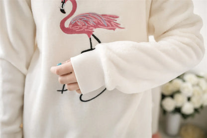 Women Pajamas Autumn Winter Flannel Warm Woman Sleepwear Korean cute Cartoon Pajama Set Fashion Pijama Mujer Home Cloth Pyjamas