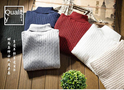 2023 Winter High Neck Thick Warm Sweater Men Turtleneck Brand Mens Sweaters Slim Fit Pullover Men Knitwear Male Double Collar3Xl