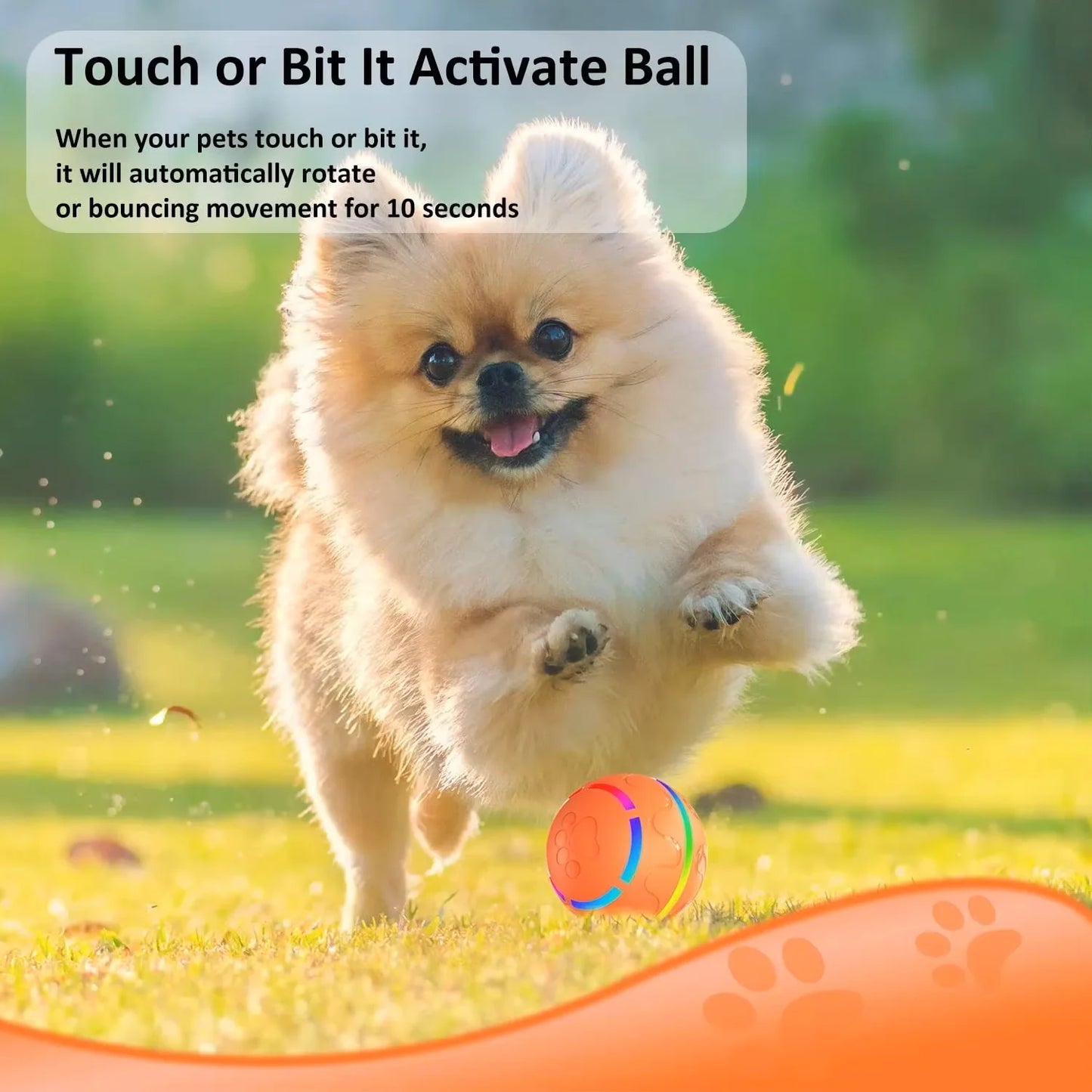 Interactive USB Charging LED Light Auto Electric Moving Remote Control Smart Dog Rolling Ball Electronic Interactive Pet Toy