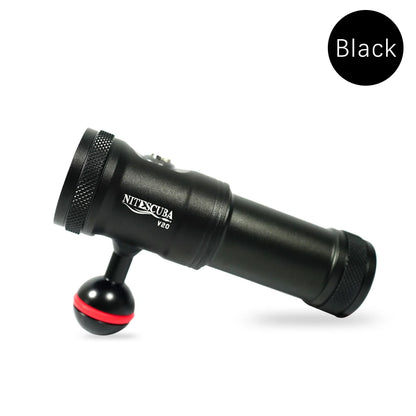 Nitescuba V20 Diving Led Video Light Glare 2000 Lumen Astigmatism Lamp Focus With Red Light Tg6 Gopro Underwater Photography