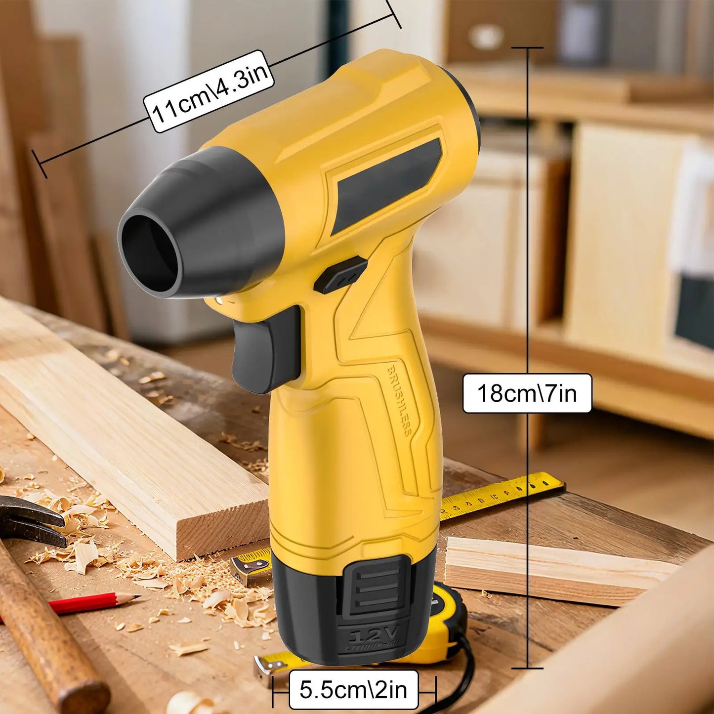 Battery Powered DIY Brushless Motor Cordless Tool for Dust and Leaf Clearing
