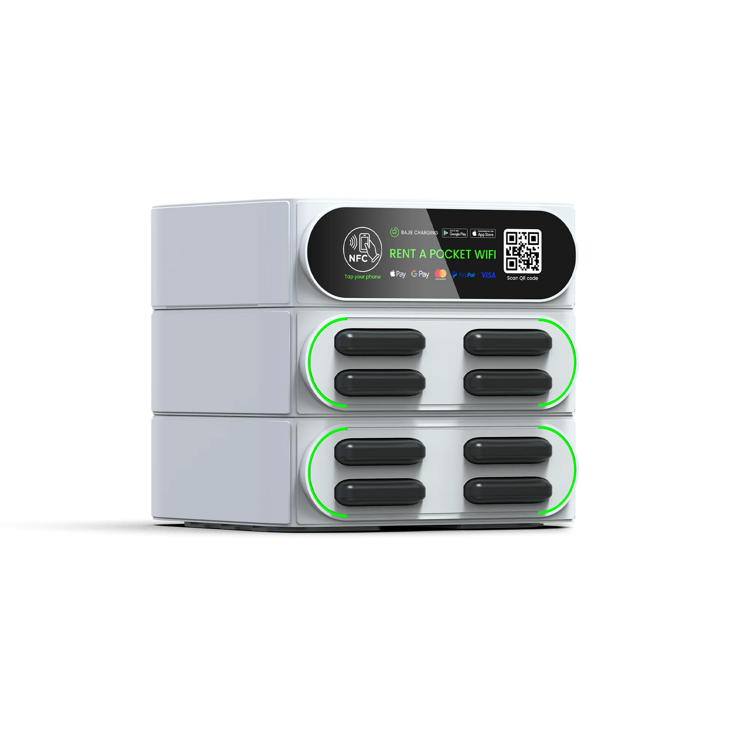 Factory Oem Shared Powerbank Rental Station with Nfc Hire Wireless Power Bank Vending Machine Mieten Bajie Fast Charging