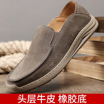 Suede Slip-On Boat Shoes Round Toe EVA Outsole Breathable Spring Men's Casual Shoes