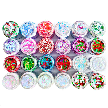 Free Shipping 2oz Shaker Bottle Jars Christmas Chunky Mix Glitter for Snow Globe Tumbler Cups