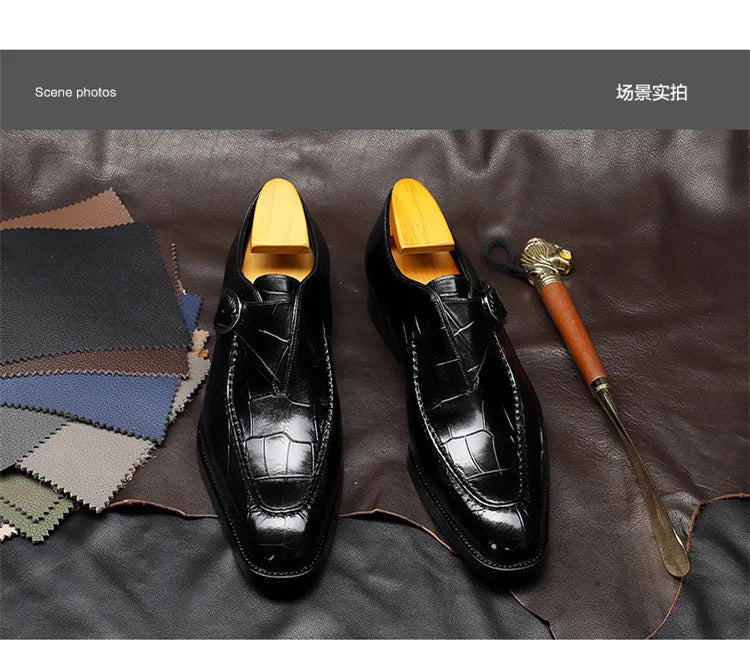 ClassicPattern Business Flat Shoes Men Designer Formal Dress Leather Shoes Men's Loafers Valentine Gifts Shoes
