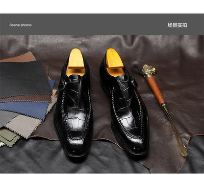 ClassicPattern Business Flat Shoes Men Designer Formal Dress Leather Shoes Men's Loafers Valentine Gifts Shoes