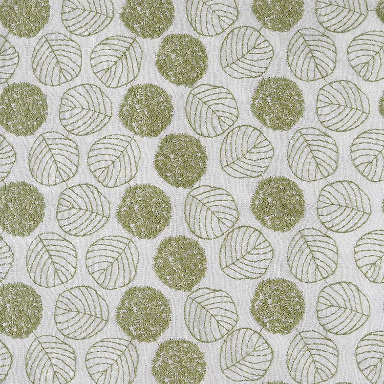 Width 120 cm Plain Embroidery Leaves Flowers Fabric Cotton Linen Rayon Viscose Fabric for Pillow Home Textile Fashion Dress Bag