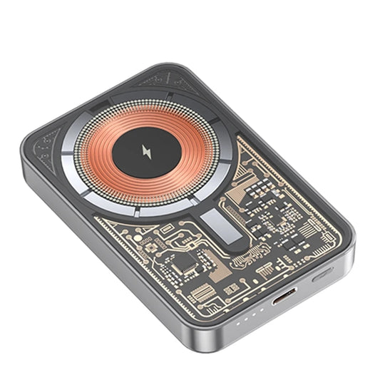 2025 Hot Selling Transparent Holder Power Bank 5000mAh Wireless 15W Fast Charging Magnetic 2-in-1 Quick Charger by PDG ibma