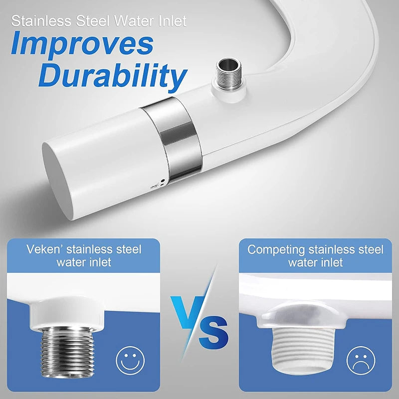 Modern Bathroom Ultra-Slim Dual Nozzle Retractable Bidet Attachment Non-Electric Cold Water for Hotel Toilet Seat Made Plastic