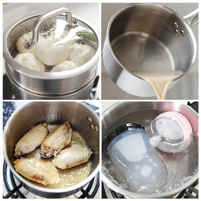 Hot Sale Stainless Steel Soup & Stock Pots with Steam Drawer for Kitchen for Milk Pot & Culinary Use