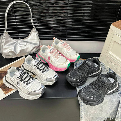 2024 Versatile Dad Shoes Spring and Summer New Casual Shoes for Women  Mesh Soft Bottom Instagram Trendy Running Sneakers