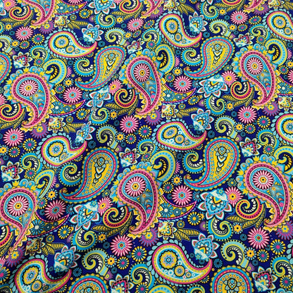 Hot Sale Precut 3yards /PCS  Paisley Printed Fabric Polyester Cotton Blended for  DIY Sewing Projects Sale by 3yards