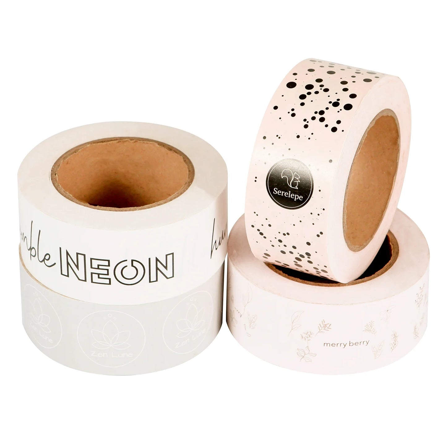 Eco Friendly Custom Logo Printed Self Adhesive Kraft Paper Tape Packing Tape