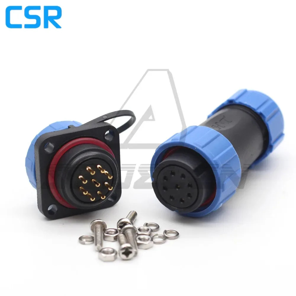 SP21 2/3/4/5/6/7/8/9/10/12 Pin IP68 Waterproof Connector Square Plastic Panel Mounting Connector Plug Female And Socket Male
