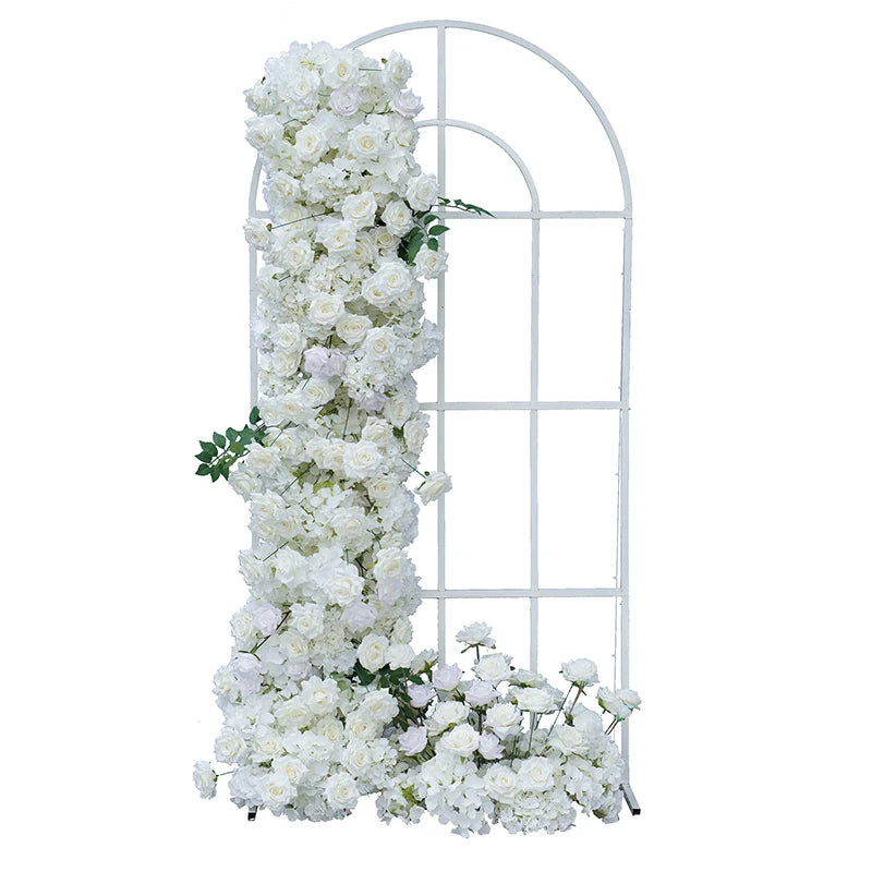 S-A8147 White Rose Hydrangea Floral Arrangement Sofa Table Runner Floor Flower