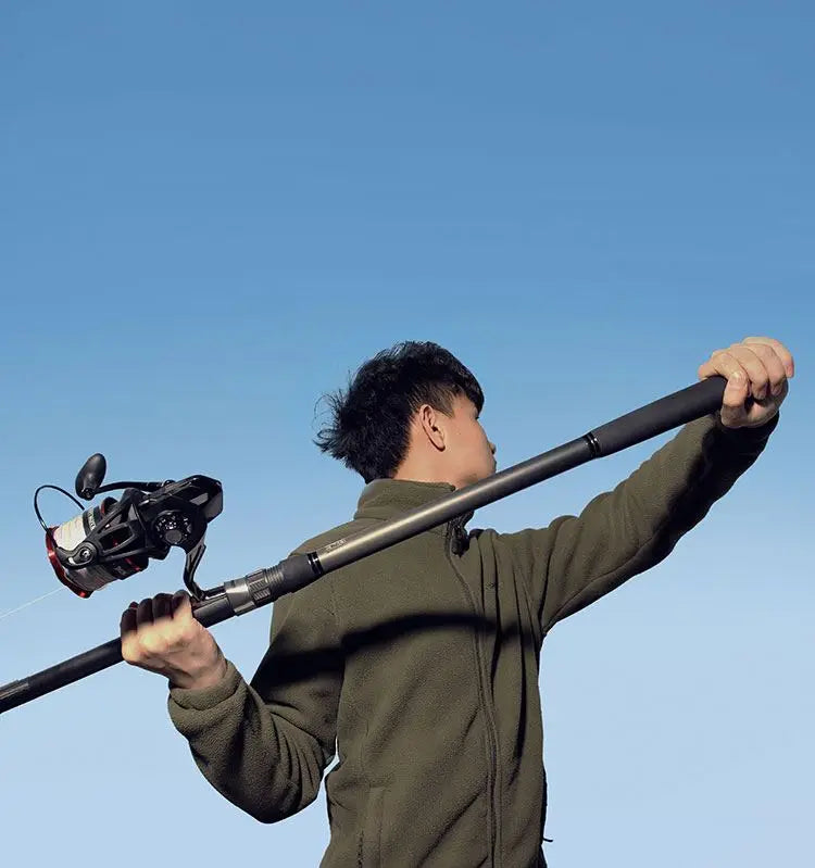 Topline High Quality Carbon Spinning Rod 2.1m-5.4m Super Light 5/6/7/8 Sections Telescopic Long Handle Carbon Fiber Fishing Rod
