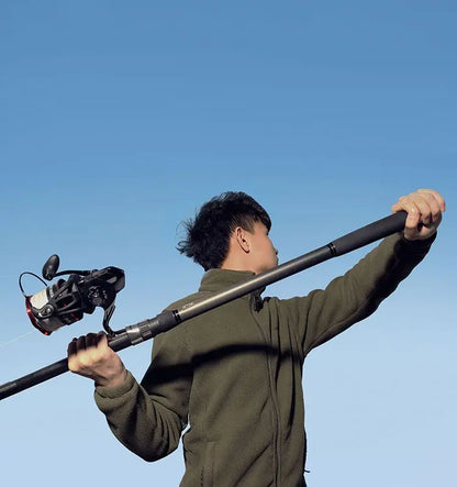 Topline High Quality Carbon Spinning Rod 2.1m-5.4m Super Light 5/6/7/8 Sections Telescopic Long Handle Carbon Fiber Fishing Rod