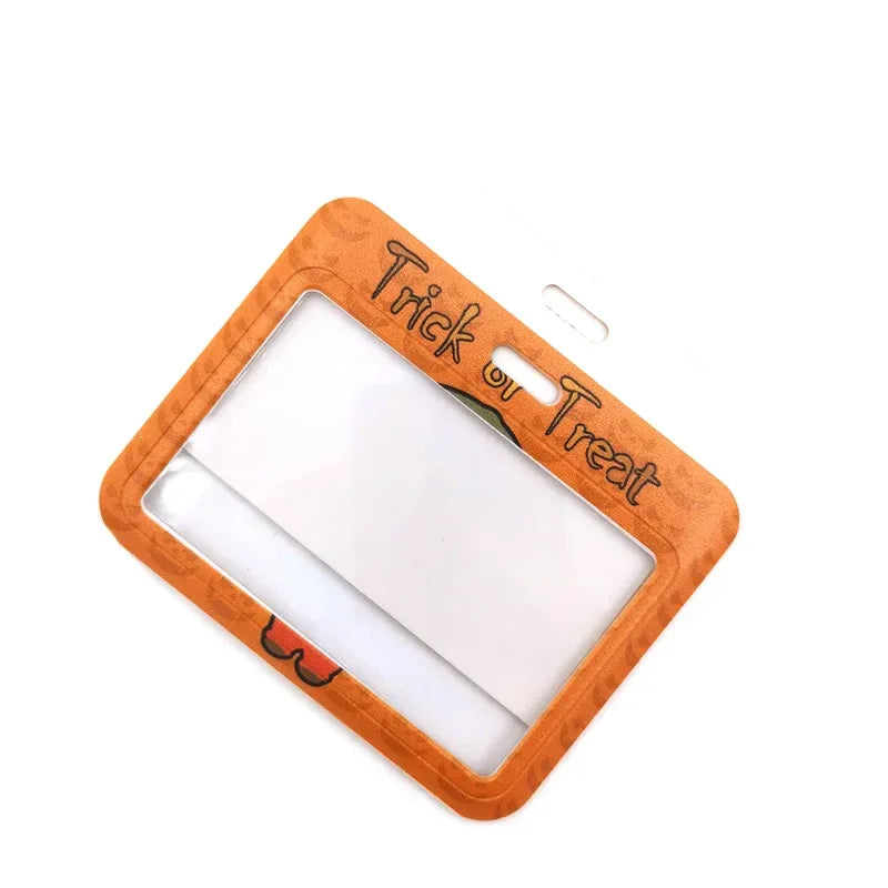 Halloween Trick R Treat Art Cartoon Anime Fashion Lanyards Bus ID Name Work Card Holder Accessories Decorations Kids Gifts