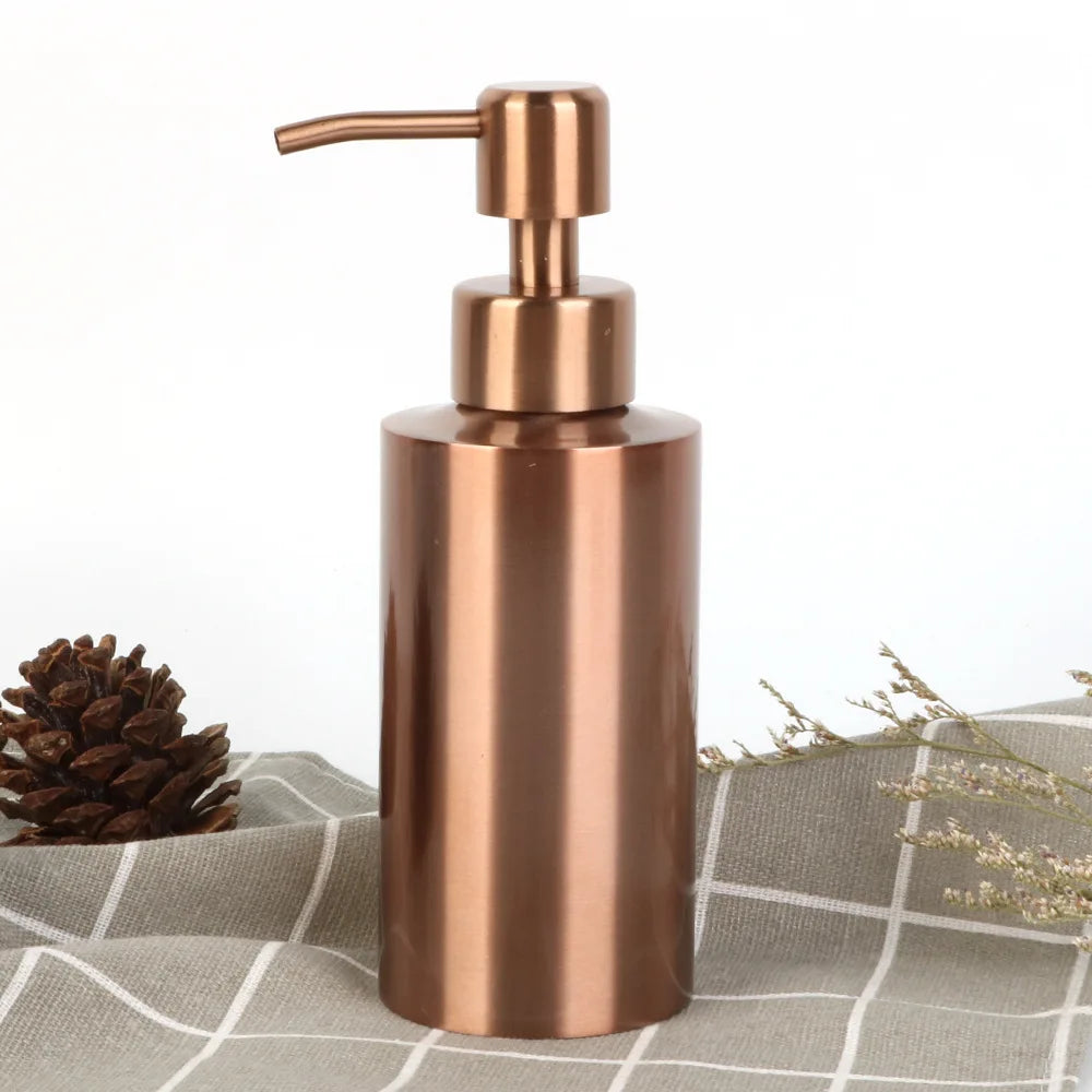 Rose Gold 304 Stainless Steel Liquid Hand Pump Soap Dispenser Shampoo Bottle