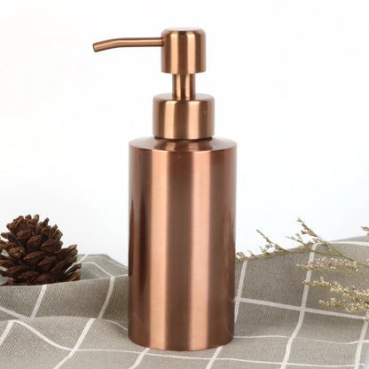 Rose Gold 304 Stainless Steel Liquid Hand Pump Soap Dispenser Shampoo Bottle