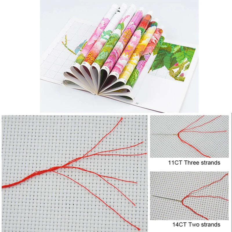 Needle Kung Fu Eco-Friendly Cotton Embroidery Sets for Beginners DIY Handmade Chinese Craft Cross Stitching Kits Living Crafts