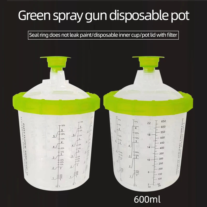 50Pcs 400ML Spray Gun Paint Tank Paint Spray Gun Mixing Cup No Clean Disposable Measuring Cup Type H/O Quick Cup