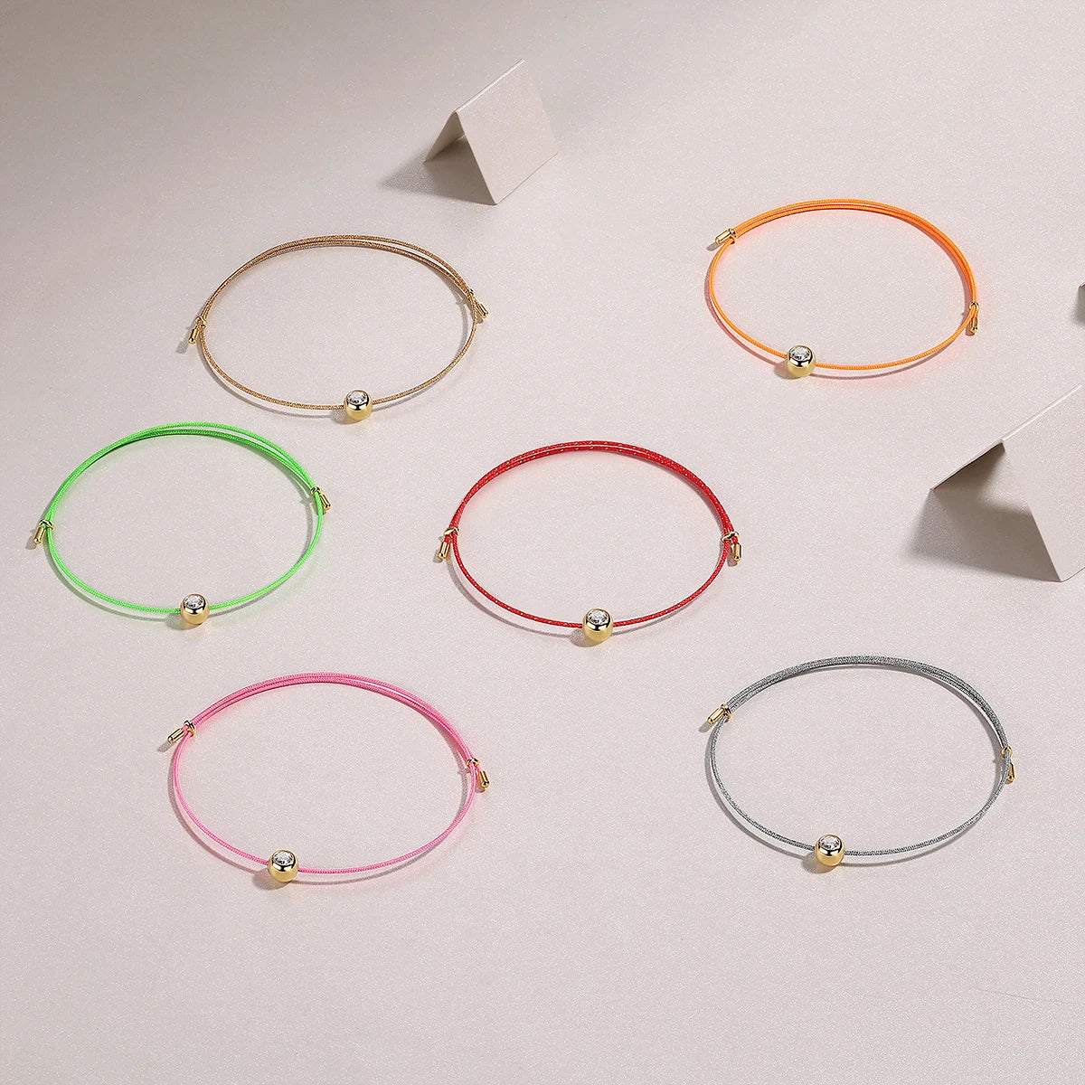 VVS1 Round Moissanite Gemstone Rope Bracelet Luxury Women Jewelry for Girls Pink Red Rope Moissanite Charm Bracelet