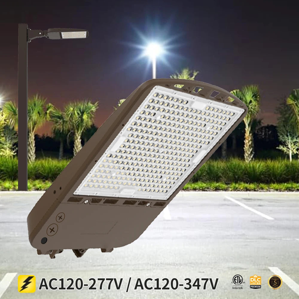 150W LED Shoebox Light ETL DLC Qualified 3CCT Adjustable Outdoor Commercial Parking Lot Lighting 120-347V 5-Year Warranty