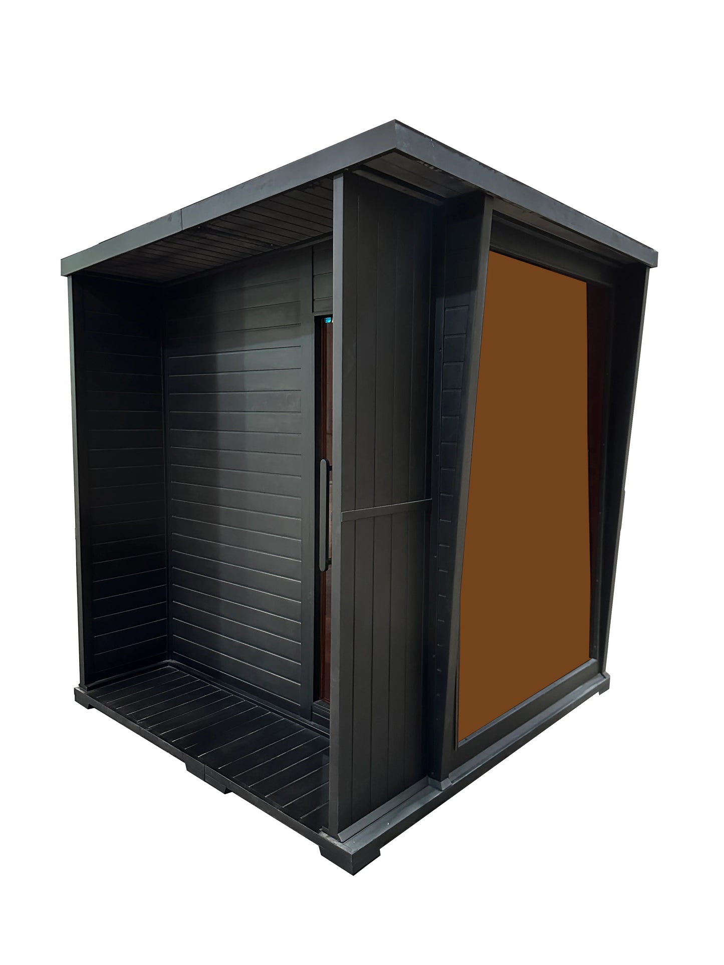 Fast-Heating Black Outdoor Sauna Cabin Waterproof 4 Person Traditional Steam Sauna House for  Improved Circulation