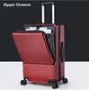 Carry on Luggage Wide Handle Luxury Design Rolling Travel Suitcase PC Hardside With Aluminum Frame Hollow Spinner Wheels